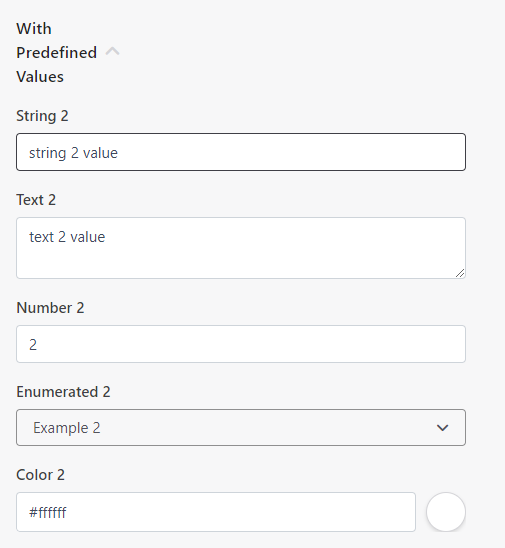 User UI without predefined values